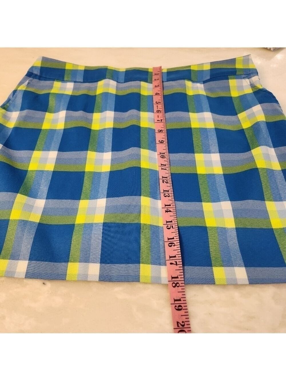 Izod Blue and White Plaid  Mini Pencil Golf Skort Size 12 - Picture 5 of 7